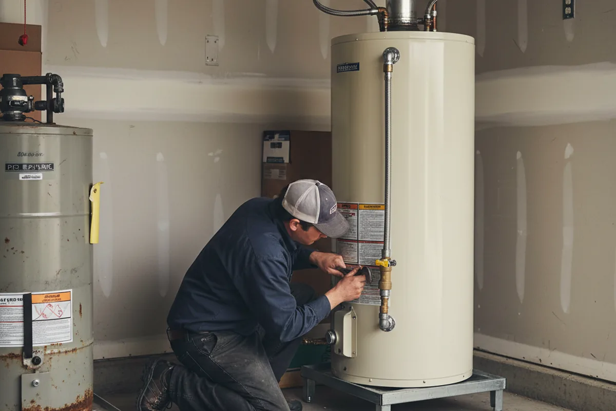 Water heater and shutoff valve replacement in Poynette